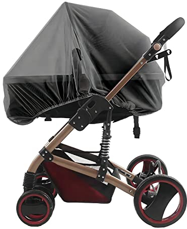 TSLRSA Zanzariera Passeggino Universale per Carrozzina,Accessori Per Passeggino,Seggiolino Auto, Letto Ombrello, Protezione Insetti per Neonati,Per Passeggini(Nero)