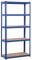Grafner Schwerlastregal mit 5 verstellbaren Böden aus MDF, maximale Belastung 1325 kg, abgerundete Ecken, 180x90x45 cm, pulverbeschichteter Stahl-Korpus, blau, Steckregal, Profi Lagerregal Kellerregal