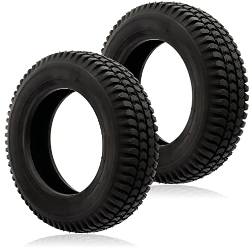 SPARES2GO Reifen 3.00x8 Pneumatischer Mobility Scooter Block Tread 300x8 3.00x8 20.3 cm Felge x 2