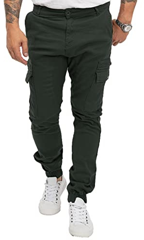 Rock Creek Cargo Hose Herren Tapered Fit Chino Freizeithose RC-2189 | Cargohose für Herren im Chino- und Jogger-Stil, schmal zulaufende Freizeithose mit Cargo-Taschen für Alltag und Freizeit