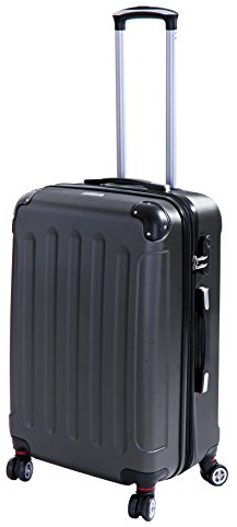 INVIDA Glüückskind Luxus Hartschalen Koffer Trolley ABS mit 4 Zwillingsrollen in Anthrazit Größe: L