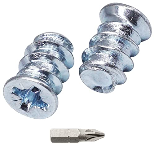 SKIR'CO (200 uds.) Tornillos europeos cincados de 5,8 x 9 mm, tornillos para corredera de cajón, cabeza plana avellanada, tornillos para bisagras