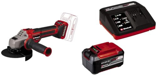 Einhell Professional Akku-Winkelschleifer TP-AG 18/125 CE Q Li Power X-Change (18V, Ø 125 mm, 33 mm Schnitttiefe, Brushless, Konstantelektronik, ohne Trennscheibe, inkl. 5,2 Ah Akku und Ladegerät)