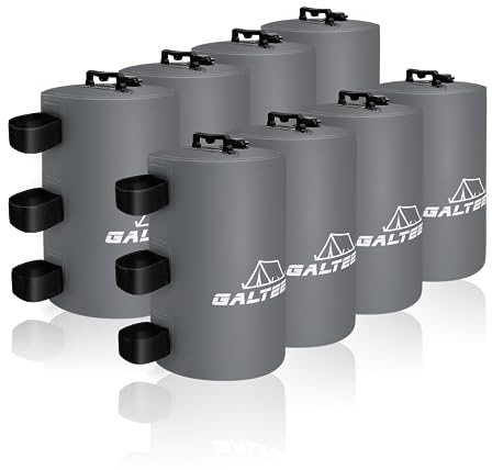 GALTEED Baldachin-Wassergewicht-Tasche, 80 kg, Wasserzelt-Gewichte, Set mit 8 Beingewichten für Pop-Up-Vordächer, Vordächer, Zelt, Pavillon, Grau