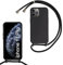 Beajew Silikon Handyhülle für iPhone 11 Pro Hülle mit Band, Silikon Necklace Handyhülle mit Abnehmbar Kordel zum Umhängen Stossfest Bumper Handy Schutzhülle, Schwarz