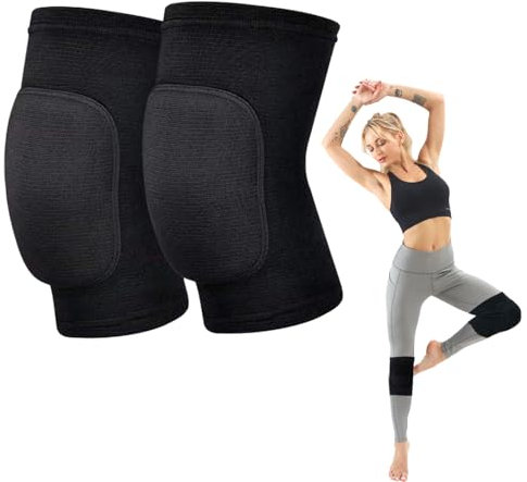 MHDUYEG Ginocchiere Pallavolo 1 Paio Ginocchiere Palestra Ginocchiere Ginocchiere Powerlifting Ginocchiere Pallavolo Bambina Ginocchiere in Spugna Morbida Anti-Collisione per Yoga Sport Corsa (Nero)