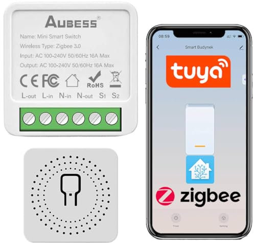 Sone Smart One ZigBee Relais Unterputz 230V – Zigbee Schalter kompatibel mit Home Assistant Zigbee2MQTT – Smart Switch, Tuya, Smart Life, 3680W/16A, Szenen, Timer, Speicher, relay