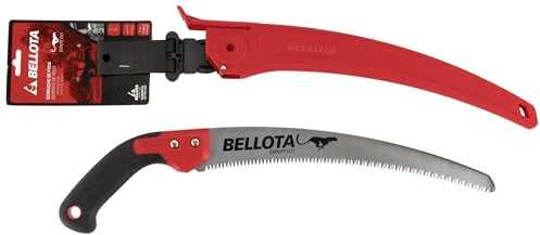 Bellota 454BIMR13 - Serrucho de poda Guepardo con hoja curva de 13, dentado japonés y mango de bimaterial recto. Incluye funda