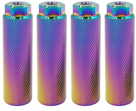 YWNYT 4pcs Bike Foot Pegs, Aluminum Alloy Anti-Skid Lead Foot BMX Pegs Feet Pedals for Mountain Bike Cycling Stunt Pegs fit 3/8 Inch Axles