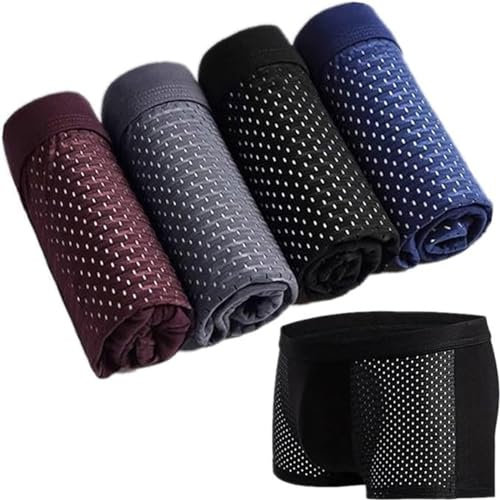 Deysen Boxhero Lot de 4 caleçons boxeurs en fibre de bambou pour homme - Douceur et respirabilité - Pour un confort tout au long de la journée - Taille 3XL, Ensemble de pièces.