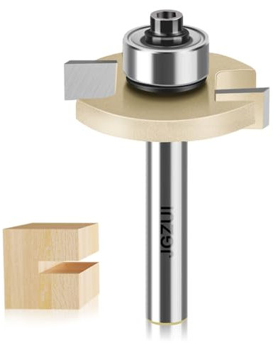 Slot Cutter Router Bit, ''T'' Type Bit with Bearing, Slot Router Bit Set,1/4 Shank,Cutting Height 13/64 and 3/8 Deep T Trark Bit with Bearing