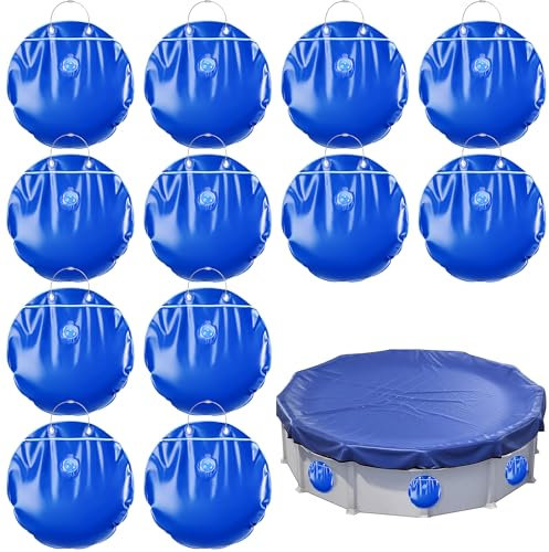 LFUTARI Wasserbeutel zum Aufhängen mit Drahtseilen, 0,4 mm oberirdische Pool-Wandtaschen, robuste Winter-Poolabdeckungsgewichte für Schwimmbad, 12 Stück