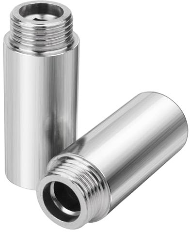 JCUGSBS Lot de 2 rallonges de pommeau de douche en acier inoxydable pour salle de bain - Tube d'extension droit pour pommeau de douche fixe (6 x 2,5 cm)