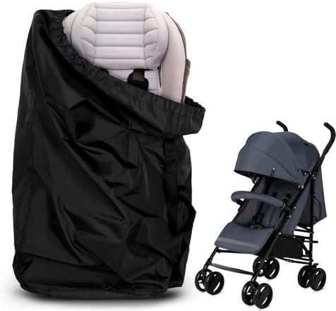 ARROMI Schutzhülle für Kinderwagen, Transporttasche Flugzeug, Transporttasche für Kindersitz, Wasserdicht Schutzhülle für Kinderwagen für Baby, Flughafen beim Einchecken Bahnhof(Schwarz)