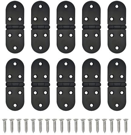 ONEBO 10 Cerniere Con 60 Viti per Cerniere - Cerniere per Ante, Cernieres per Ante Cucina per Legno, Finestre, Tavoli Pieghevoli, Armadi, Antes di Cucine e Armadi (Nero)