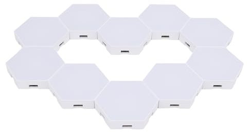 Bewinner Pannelli Luminosi Esagonali da 10 Pezzi, Pannelli Luminosi da Gioco a LED Esagonali, Luci da Parete RGB Esagonali con Giunzioni Infinite, Decorazioni per la Casa Intelligenti