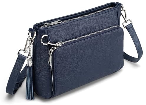 befen Echtleder Umhängetasche Damen mit Anti Diebstahl, Leder Handtasche | RFID-Blockierung Crossbody Bag Damen Klein Tasche, Handytasche zum Umhängen mit integrierter Brieftasche