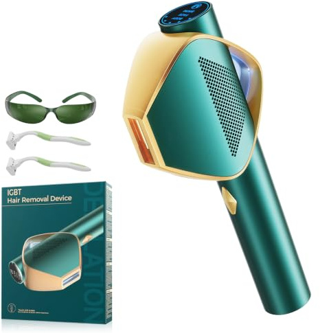 Superschneller Blitz IPL Geräte Haarentfernung mit IGBT-Technologie, 21J Max. Energie und 600-1200NM Effizient IPL Laser Haarentfernung für Damen/Herren, Gesich, Bikini, Körper, Beine, Achseln