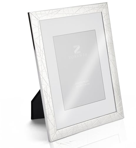 ZORANZA Premium versilberter Bilderrahmen bis DIN A4 (21x29,7 cm) | anlaufgeschützte Silberbeschichtung | Echtglas-Front | edle Samtrückseite | für Tisch- & Wandmontage | zeitloses Geschenk