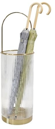 OXOAMP Porte-parapluies Porte-Parapluie en Verre cylindrique Porte-Parapluie en métal Porte-Parapluie européen Seau de Stockage de Parapluie Porte d'entrée Maison Porte-Parapluie Porche(Transparent)