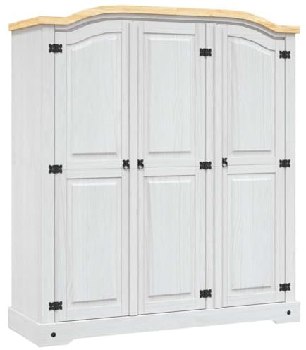 Furniture,Cabinets & Storage,Cupboards & Wardrobes，Wardrobe Mexican Pine Corona Range 3 Doors White