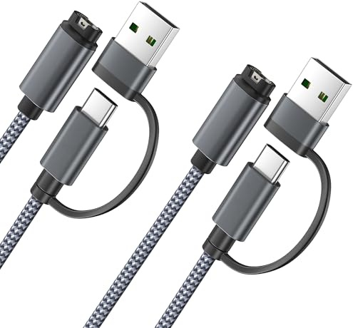 Itramax Tipo C Cable Cargador para Garmin Watch Charging Cord 1,2M 2 Pack | Charger para Garmin Fenix 8 7 7X 7S Pro Solar 6 6X 6S 5 Plus,Instinct 3 2 2S,Forerunner 970 965 955 570 255 70 55,Epix,Venu