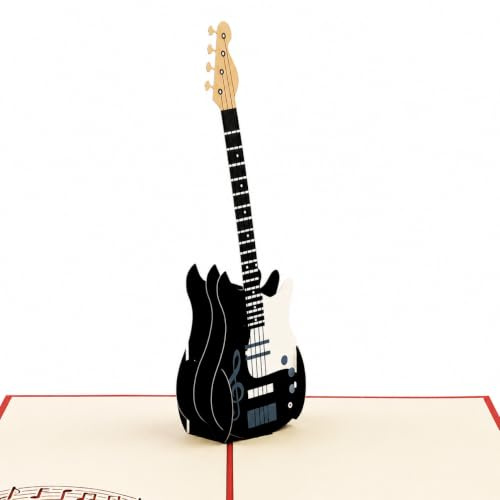DORAFIORA® 3D Pop-Up Karte Rock 'n' Roll – Geburtstagskarte mit E-Gitarre für Rockfans, Gitarristen & Bands | Coole Geschenkidee Inkl. Umschlag