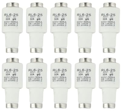 FACAIIO RL6-25 R021 DII E27 Spiral-Keramiksicherung 500VAC 2-32A gG zum Schutz 10 Stück