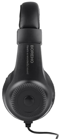 Aumotop Kabelgebundenes Headset, Selbstjustierendes Kopfband, Einzelbuchse, 6,5 Mm Stereo-Überwachungskopfhörer für Elektronische Musikinstrumente, Schwarzes ABS