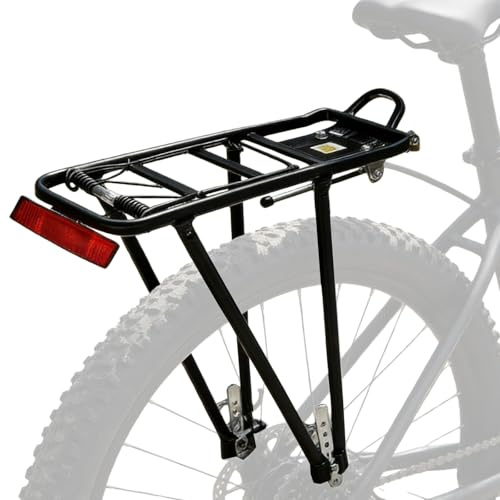Porte-bagages de vélo universel réglable pour vélo de 26 à 29 pouces, porte-bagages arrière, en alliage d'aluminium, porte-bagages, touring, jusqu'à 75 kg maximum, pour VTT, vélo de route