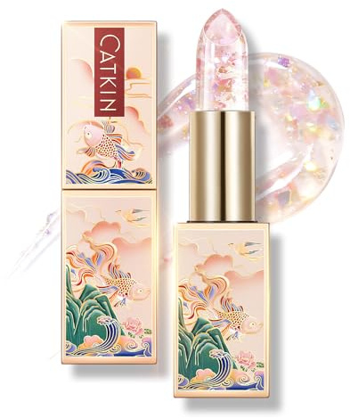 CATKIN Feuchtigkeitsspendender Lippenbalsam, Farbwechsel Lippenstift, Lippenpflege mit Farbe für Trockene & Spröde Lippen, mit Hyaluronsäure & Vitamin E, Aufpolsternd & Pflegend, Vegan, 3.5g