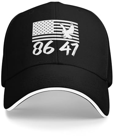 8647 Hat 86 47 American Flag Eagle Hat Baseball Cap for Men Women Black