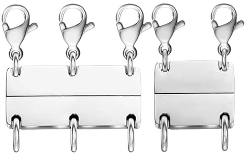 Layering-Verschlüsse Für Halsketten – Magnetisches Edelstahl-Verbindungsset | Starke Magnetische Halskettenverschlüsse | Praktischer Schichtverschluss Für Mehrsträngigen Schmuck-Organizer, Geeignet Fü