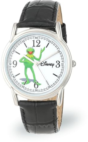 Disney Erwachsene Klassische Cardiff Analog Quarz Lederarmband Uhr Schwarz Kinderuhren, Schwarz, Kinderuhren