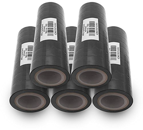 ARLI Isolierband 50x schwarz 10m je Rolle Klebeband Isolier band Isoband Universal selbstklebendes Klebe Band zum isolieren reparieren elektrischer Leitungen installation kfz 50 Stück