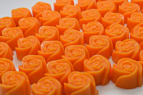 50 x Mini Rose Soap - Wedding Birthday Party Favours - Scented - BULK Oq (Orange - Peach & Papaya)