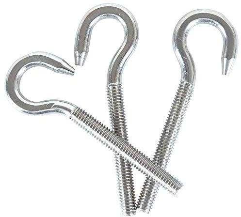 M6 304 Edelstahl-Hakenschraube Haken Bolzen Schraube Ringe mit einem runden Hakenschraube Verlängerte Schraube Packung mit 10 Stück