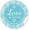 24 STICKER: Love is in the Air – Bitte kräftig pusten Schöne Etiketten mit romantischen Ornamenten und Herz für Seifenblasen-Verpackungen zur Hochzeit • Papieraufkleber: 4 cm, rund, matt in Türkis