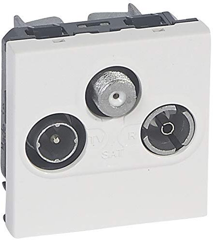 Legrand 079296 Prise TV-R-SAT Mosaic FM et DAB+ 2 Modules, Aluminium, Lot de 1