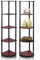Furinno 2-99811DC Turn-N-Tube 5 Tier Corner Display Rack Multipurpose Shelving Unit, Dark Cherry/Black (Pack of 2)