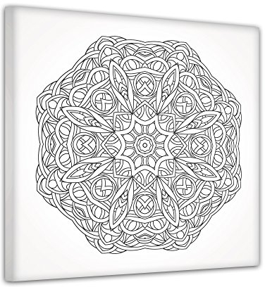 Mandala III - Ausmalbild auf Leinwand, aufgespannt auf Rahmen - Quadrat-Format - 50x50 cm