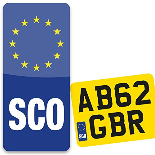 Pack of 2 Scotland Euro Motorbike Motorcycle Number Plate Vinyl Sticker Europe road-legal (SCO Euro)
