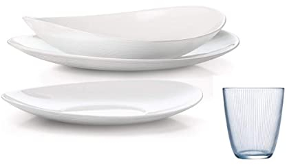 Pagano home BORMIOLI PROMETEO SERVIZIO PIATTI X 12 PERSONE 48 PEZZI CON BICCHIERI OMAGGIO