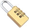 MroMax 1Pc Combination Padlock, Brass Lock 3 Digit Combination Padlock for Toolbox, Lockers,Luggage and Backpack