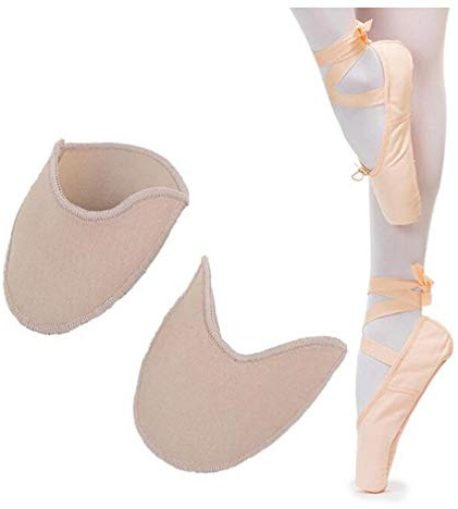Xemz Ballet Dance Pointe Shoe Socks Pad, Toe Pouches Pad, Knitted Fabric Toe Cap Cover Toe Wrapped Protector Cushion Women Anti-Slip Half Socks, Relief Forefoot Pain Point Shoes Ballet Slipper
