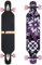 Flex1 bis 122kg - Camber Longboard (Flex1 bis 122kg, lila Blume LED - Ahornholz)