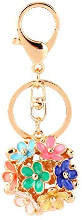 Pendentif Charme Cristal, Porte-clés Fleuri Décoratif de Cinq Couleurs for Cadeau Personnalisé
