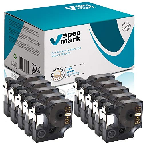 specmark Schriftband D1 45013 S0720540 12 mm x 7 m 10 Stück Schwarz auf Weiß