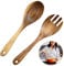LWZko 2 Piezas Servidores Ensalada Madera, Tenedor de Ensalada de Madera, Natural Madera de Acacia Portátil Hecho a Mano Ensalada Cucharas Tenedor para Hacer Ensaladas, Utensilios de Cocina