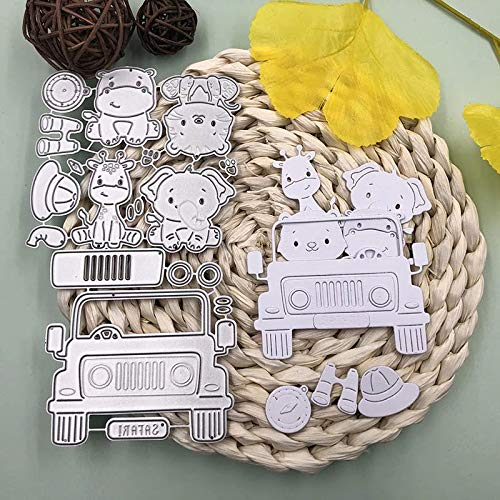 YunTrip Stanzformen für Kartenherstellung, niedliche Tiere auf dem Auto, Metall-Stanzformen für DIY Scrapbooking, Alben, Prägung, Foto, Basteln, Papier, Karten, dekorative Bastelarbeiten
